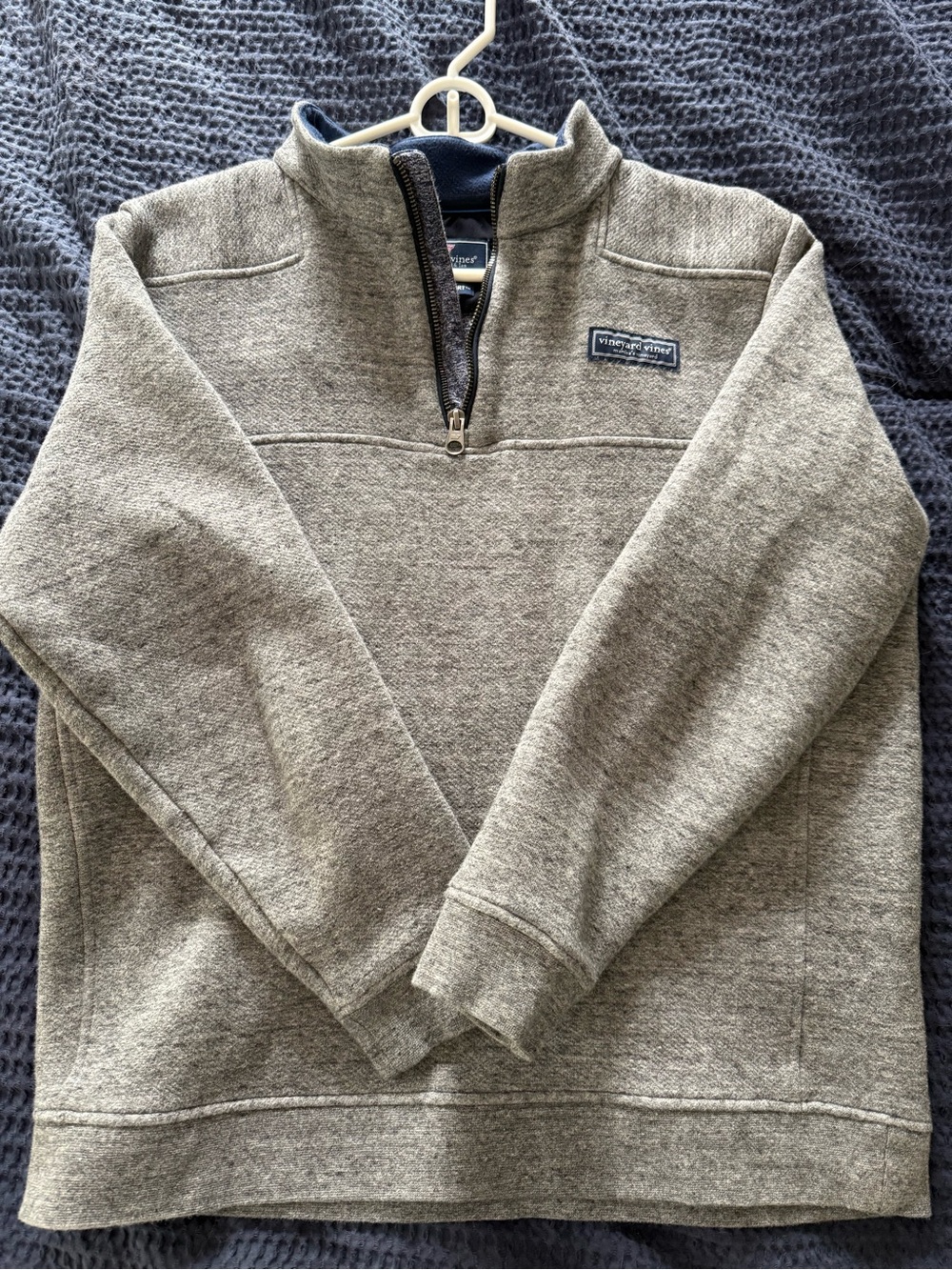 Vineyard Vines Men’s Heather Gray Quarter-Zip Shep Shirt Sweater